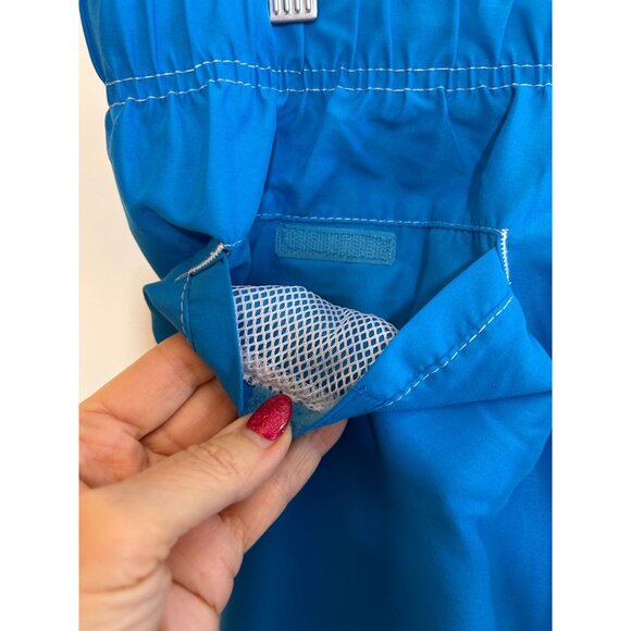 Beverly Hills Polo Club Men’s Swim Trunks M Blue White Trim Cargo Pockets Logo - Picture 13 of 16